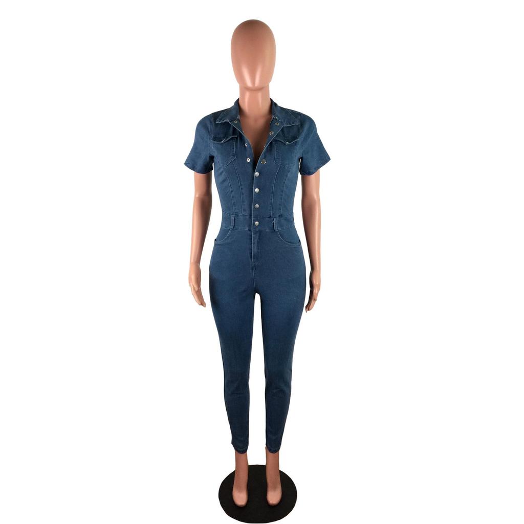 Stylish Sexy Fashion Denim Jumpsuit Available for Sale