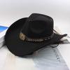Western Cowboy Style Tibetan Bull Head Accessories Fashion Top Hat Autumn/Winter New Collection Deer Skin Velvet Large Edge Riding Hat