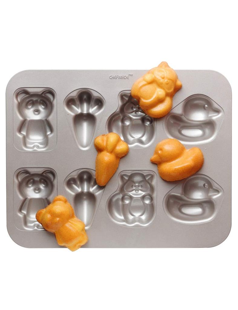 CHEFMADE 8-Cage Animal Vegetable Bread, Carrot Bread Mold, Non-Stick Cake Mold