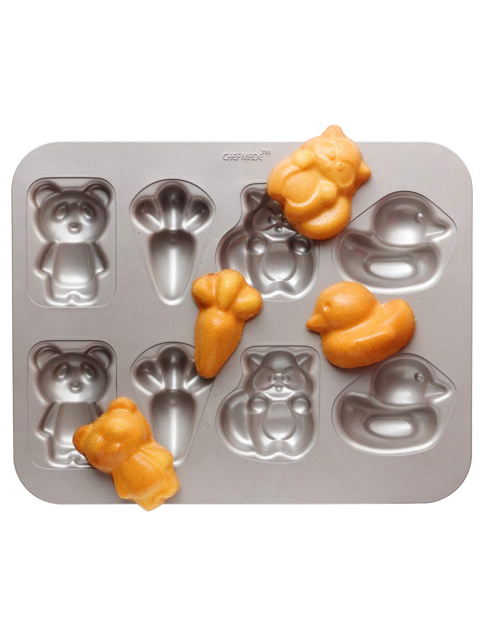 

CHEFMADE 8-Cage Animal Vegetable Bread, Carrot Bread Mold, Non-Stick Cake Mold