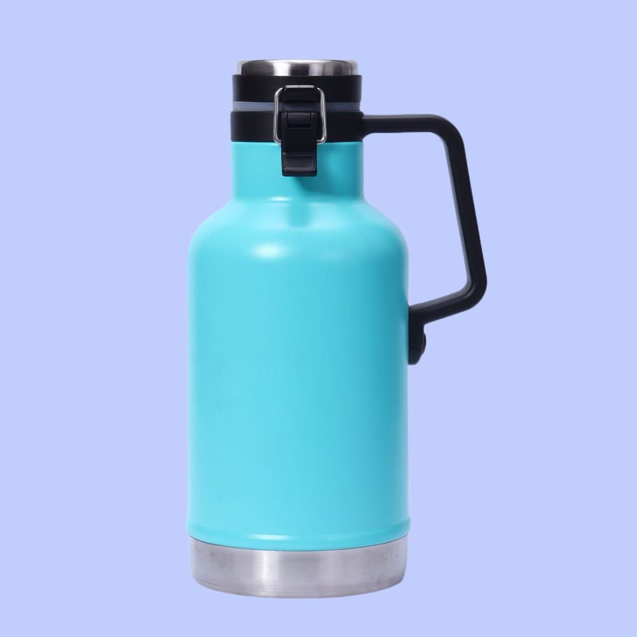 

European and American style craft beer kettle, vacuum insulated kettle, outdoor travel and camping stainless steel kettle 1900ml небесно-голубой