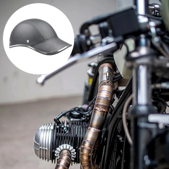 Motorcycle Half Helmet Impact Resistant Wide Brim Design High Strength Soft Liner Shockproof Adjustable Bike Motorcycle Half Helmet