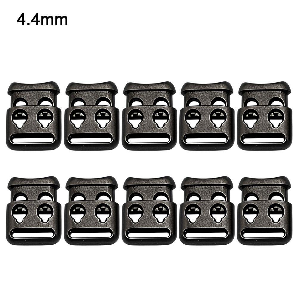 10pcs Black Rope Clamp Cord Lock Stopper Plastic Square Spring Buckle for Lanyard Chest Tag