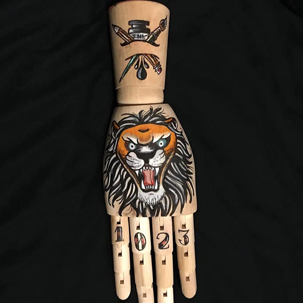 Wooden Hand Model, 2 PCS, 12 Inches Left and Right Hand Art Mannequin Figure with for Hand Jewelry Display, Decoration, Sketching, by GNIEMCKIN.