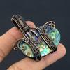Abalone Shell 999 Copper Wire Wrapped Pendant, Handmade Gemstone Pendant Jewelry, Gifts For Wife Brand New Pendant