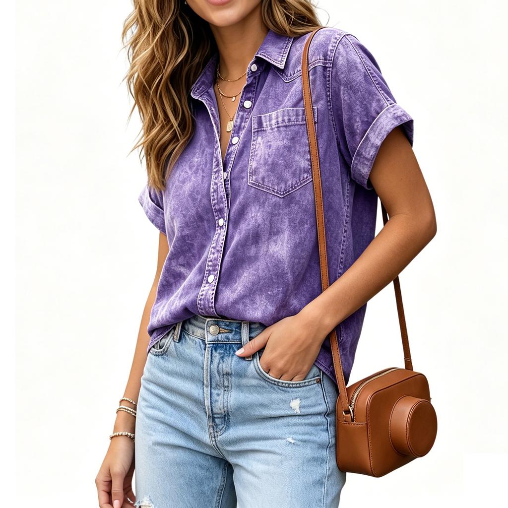 Women's Short Sleeve Cardigan with Pockets for Casual Daily Wear