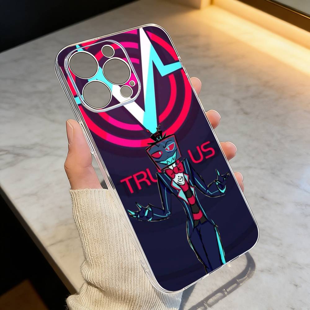 Hazbin H-Hotel V-Vox Handyhülle für iPhone 17 16 15 14 13 12 11 Mini Pro Max Plus Transparente Hülle