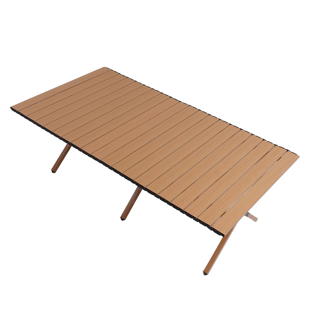 Masă de camping pliabilă portabilă pentru exterior cu blat rulabil și geantă de transport pentru acasă, plajă, picnic