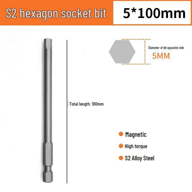 Sechskant S2 Magnetischer Pneumatischer Elektrischer Schraubendreher Bit-Satz mit Verlängerten Bits