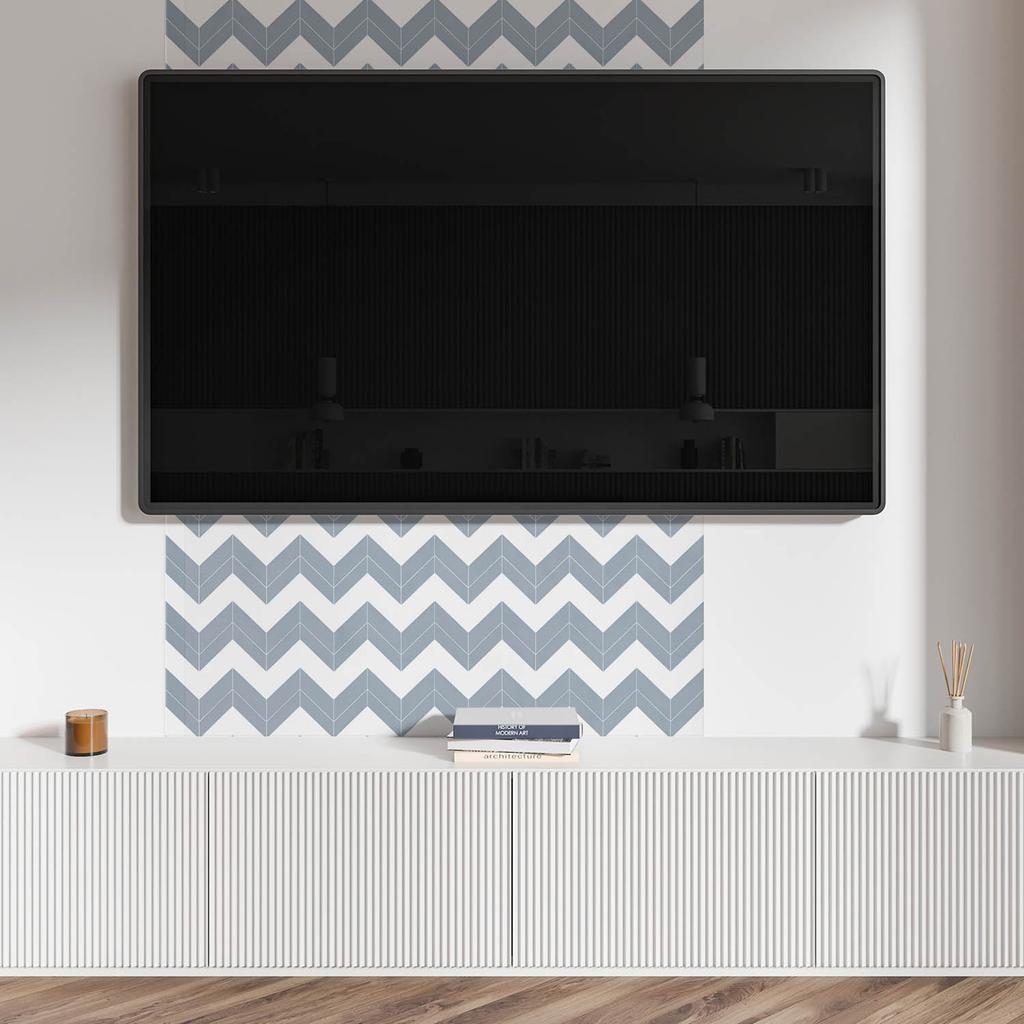 Vinyl Panel With Motif For Easy Wall Transformation 100x50 Cm Zigzag Line Pattern