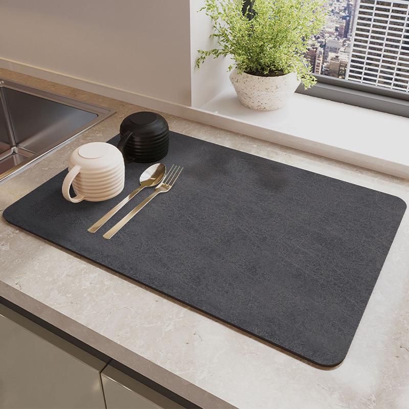 Water Absorbent Kitchen Countertop Mat - Draining & Drying for Cups and Dishes, Heat Insulation Pad, Coffee Machine Mat.