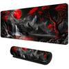 Red Moon Anime mousepad Gaming Mouse Pad Rubber Base, Extended Keyboard Protector for Home Office, Perfect for Gaming