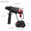 20V Cordless Hammer Drill ROTARY Rechargeable Lithium Battery DC Hammer Drill Industrial Electric Power Tool LED Light