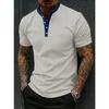 Men's Summer High-Stretch Ribbed Fitness and Casual Fashion Stand-Up Collar Knitted Short-Sleeved Polo Shirt