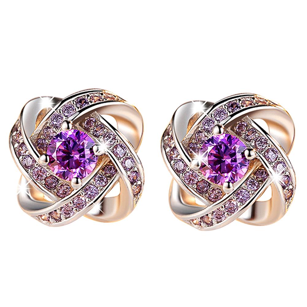 

CR Store Ювелирные изделия серьги-гвоздики для женщин кубические женские посеребренные серьги со стразами и цирконием