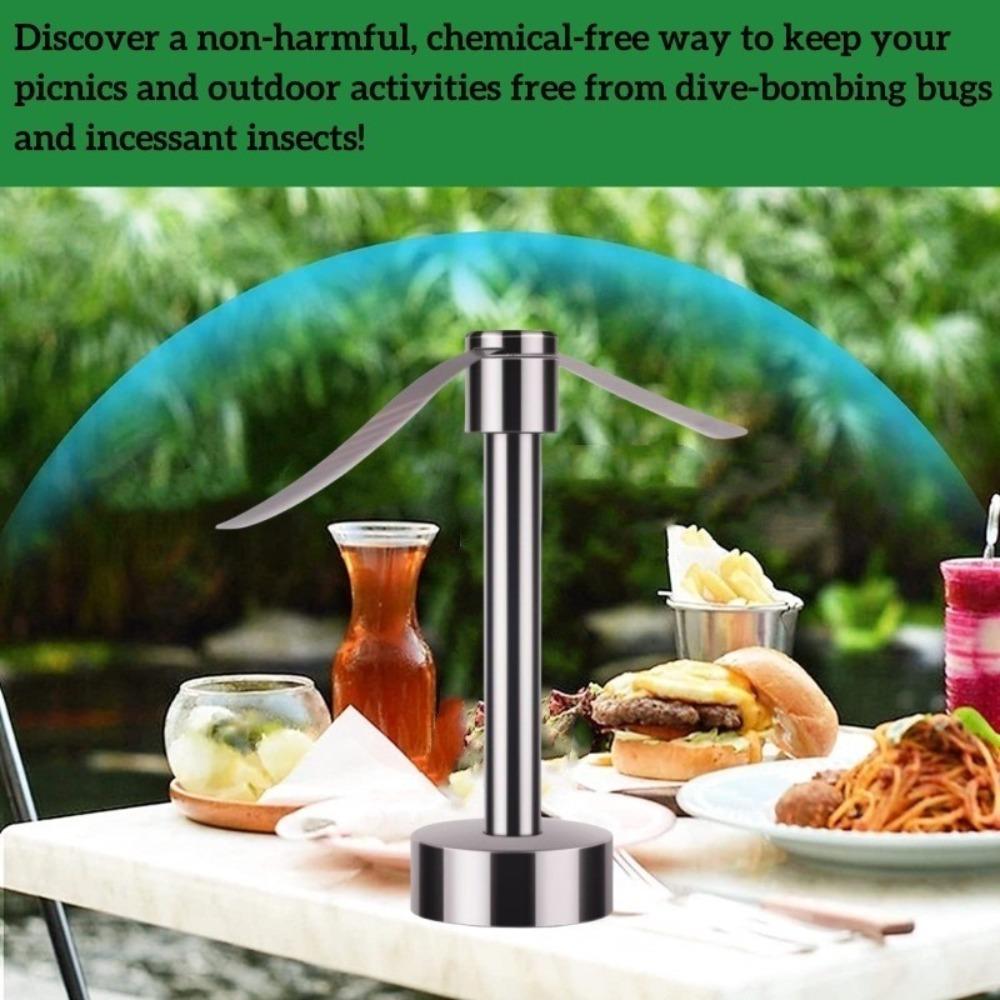 Silent Automatic Fly Trap Battery Power Table Pest Fan Portable Fly Repellent Fan  Home&Outdoor