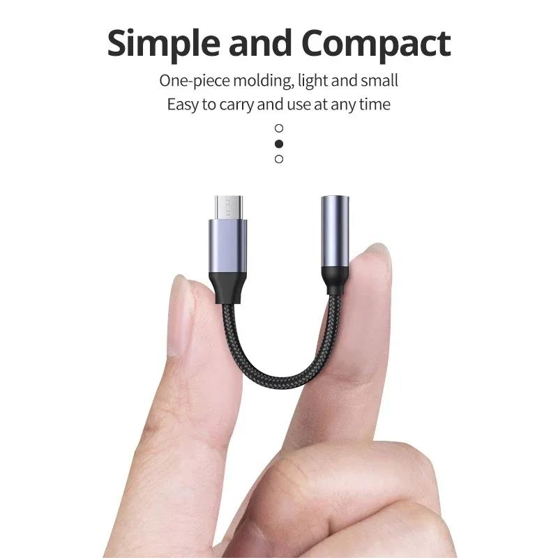 USB Type C To 3.5mm Earphones USB C Cable USB C To 3.5 Headphone Adapter Audio Cable For iPhone 15 Series Samsung Laptop Macbook