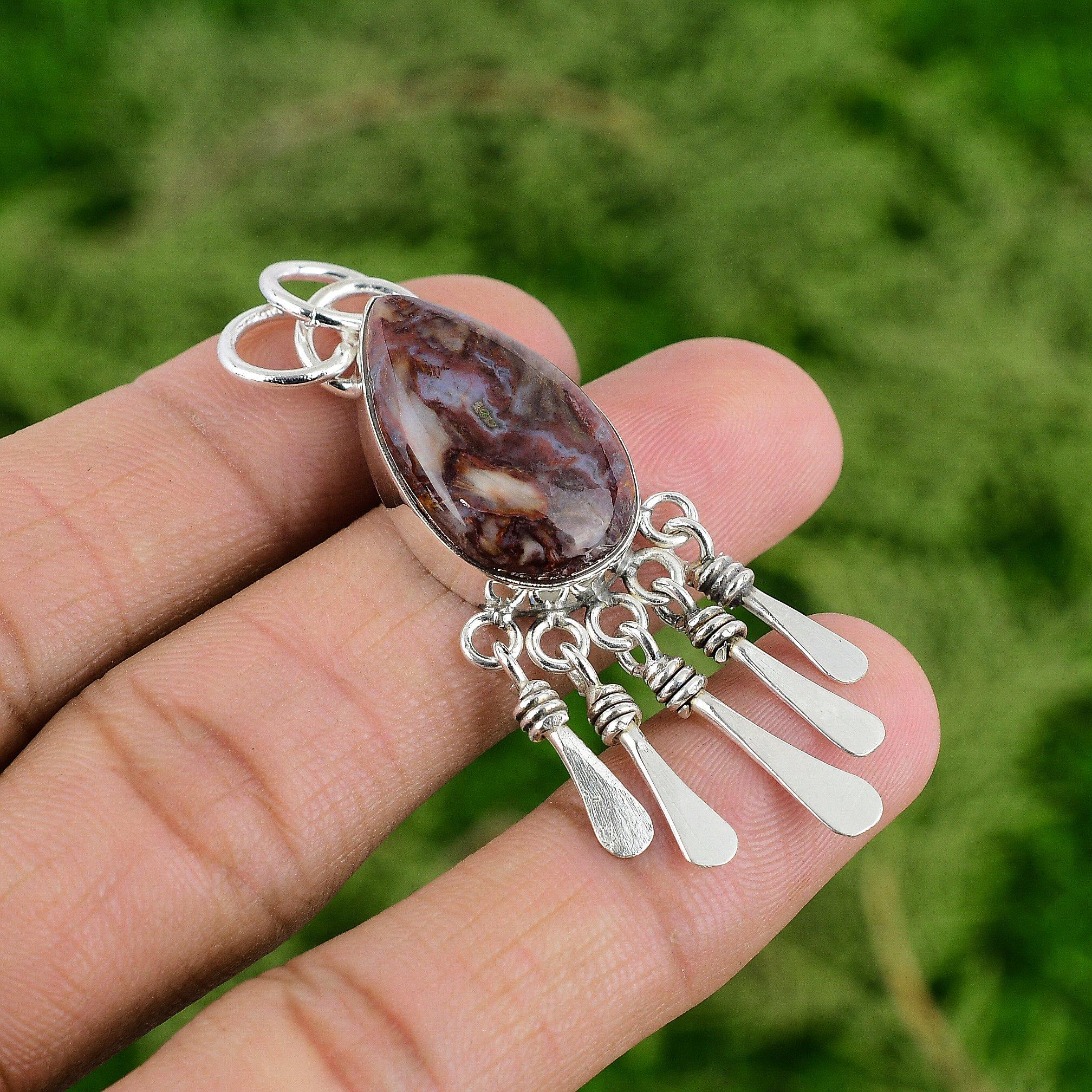 

Mookaite Stone Sterling Silver Sister Anniversary Birthday Boho Pendant Jewelry