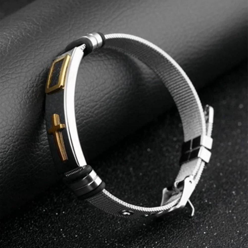 Stainless Steel Religious Bracelet Adjustable Fashion Bracelet Unique Men's Jewelry  Friends