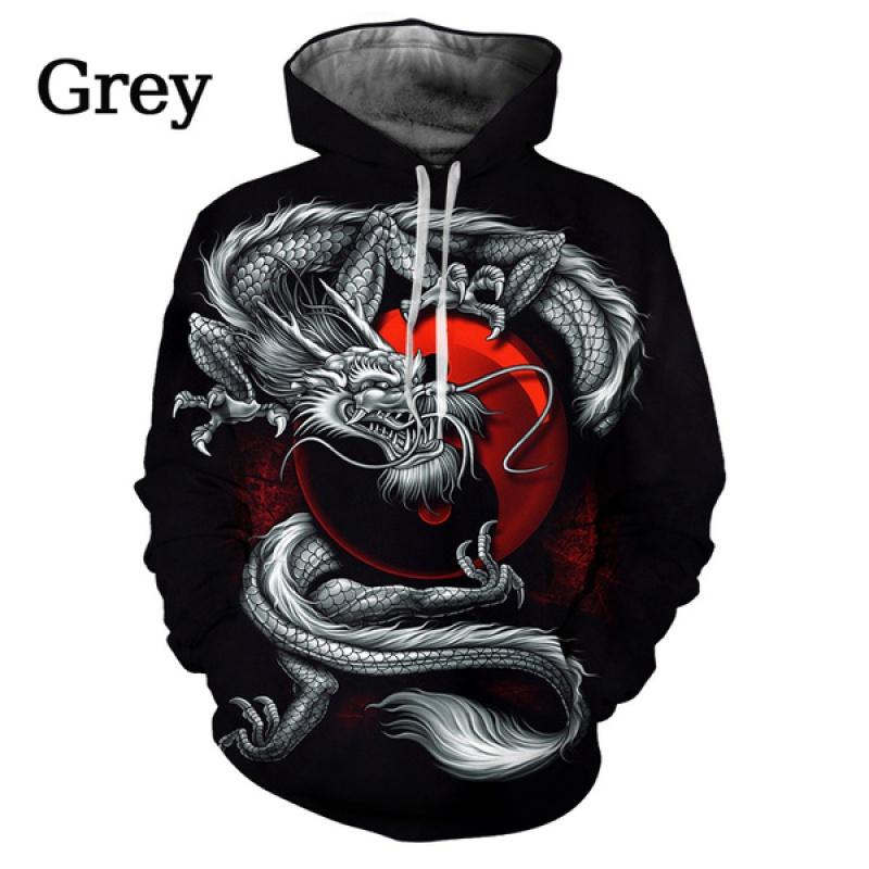 Harajuku Fashion Abstract Dragon 3D Print Hoodie Cute Animal Sweatshirt Men/Women Casual Pullover