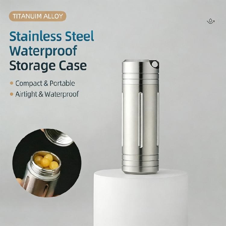 Portable Waterproof Medicine Box Case Holder Travel Pills Box Case Stainless Steels Pills Container Bottles Enduring