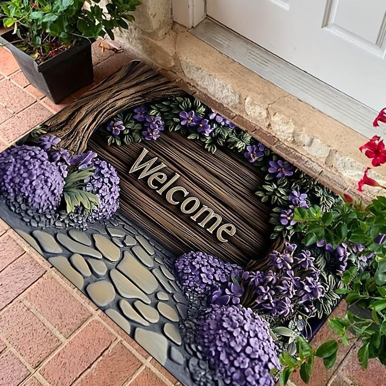 Rutschfeste, schmutzabweisende Willkommensmatte aus Kieselgur mit amerikanischem Buchstabenmuster
