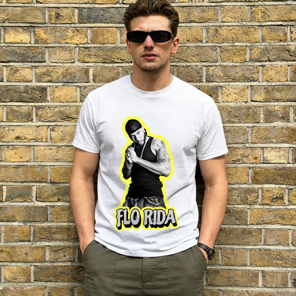 Rapper Flo Rida Tshirt Unisex Novelty 100 Cotton Tees Round Collar Short Sleeve T Shirts Adult Clothes