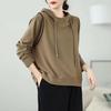 Korean Style Women's Versatile Winter Hoodie: Simple Solid Color Casual Pullover