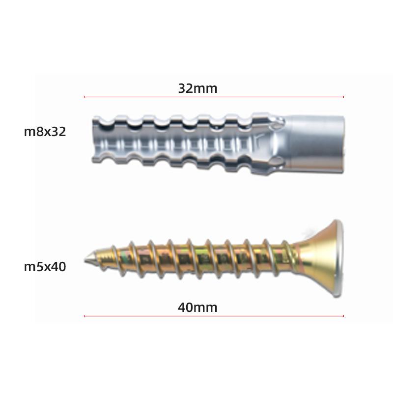 Cold Rolled Steel Serrated Expansion Tube for Hollow/Cement Walls with Anti-loosening Self-tapping Screws