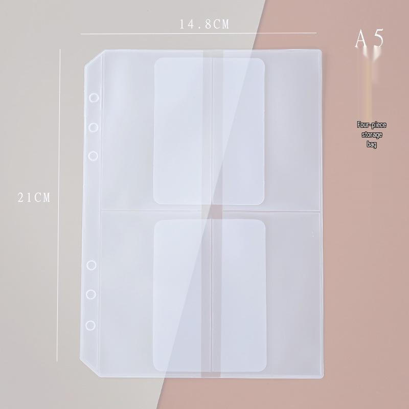 A5/A6 Loose-Leaf Storage Album: Frosted Transparent Bag with Stickers & 6-Hole Options