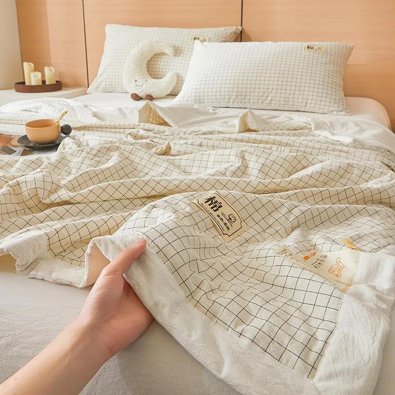 Summer Quilt - 100% Cotton Color Woven, Breathable & Skin-Friendly (No Print, Machine Washable)