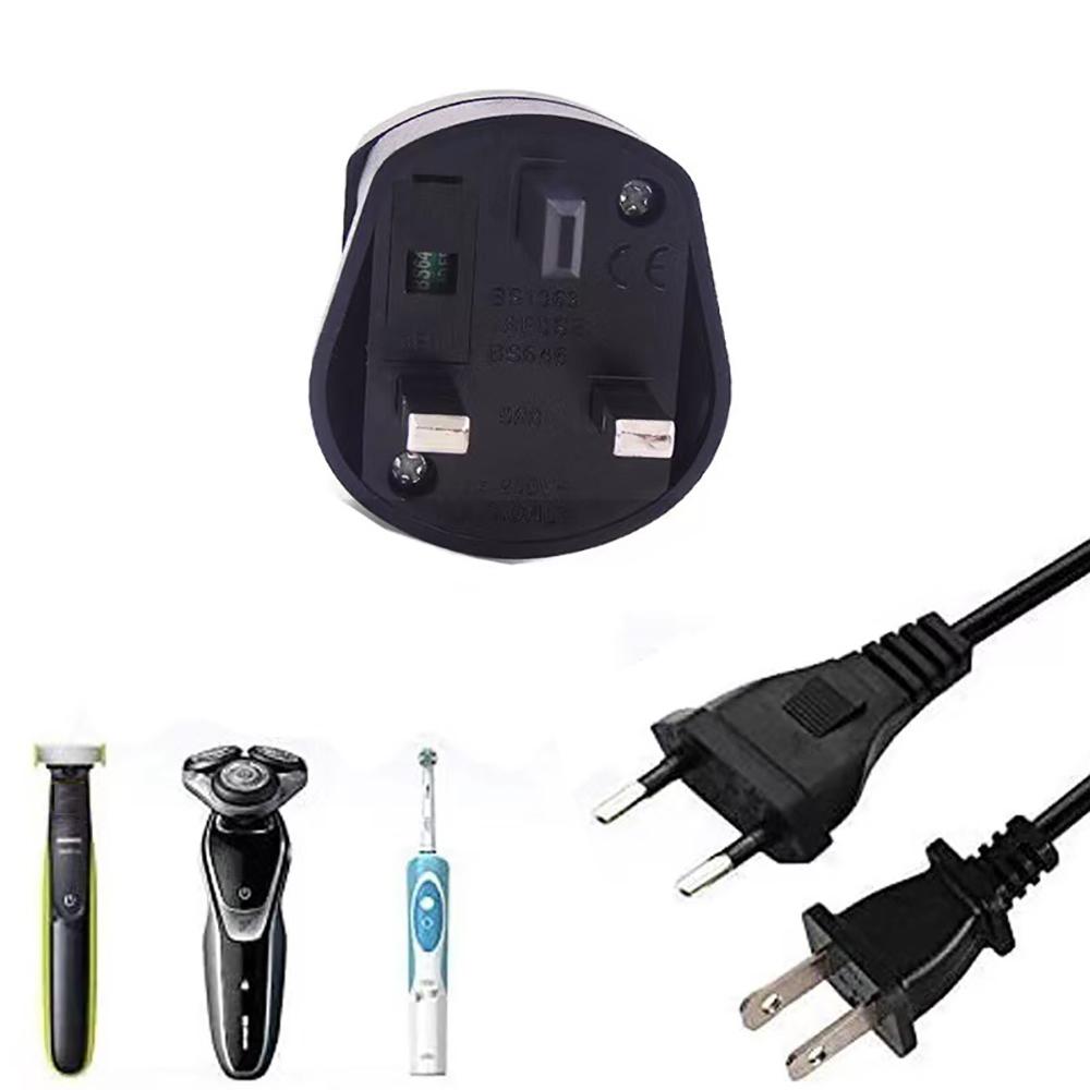 Charger Converter Mains Socket Adapter UK Plug to EU Plug Black For Shaver Plug/Toothbrush