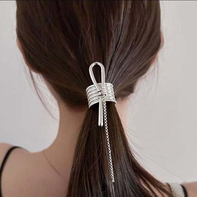 Punk Metal Onregelmatige Knoop Haarklemmen Clip voor Vrouwen Mode Zilverkleurig Lage Paardenstaart Houder Gesp Haaraccessoires Hoofddeksels