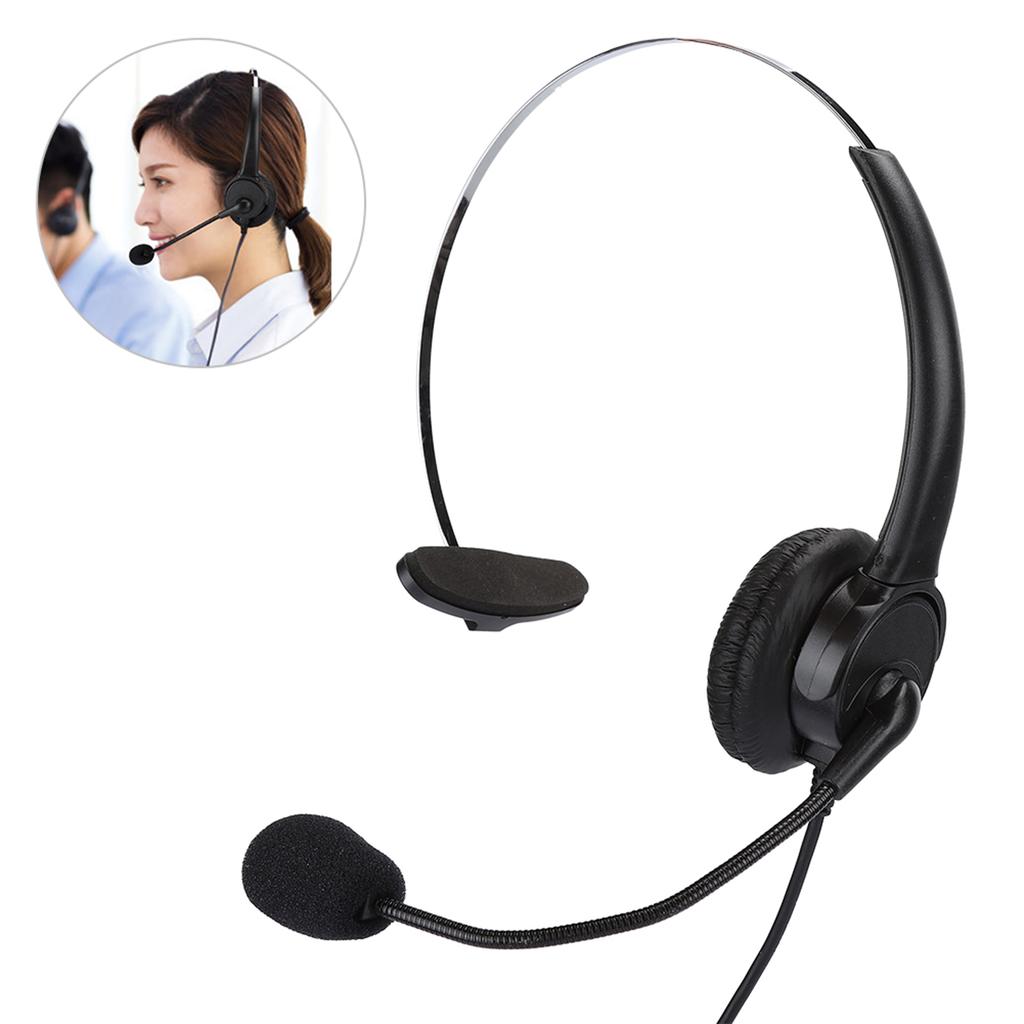 Telephone Monaural Headset Landline Phone Headphone with Microphone for Home Use