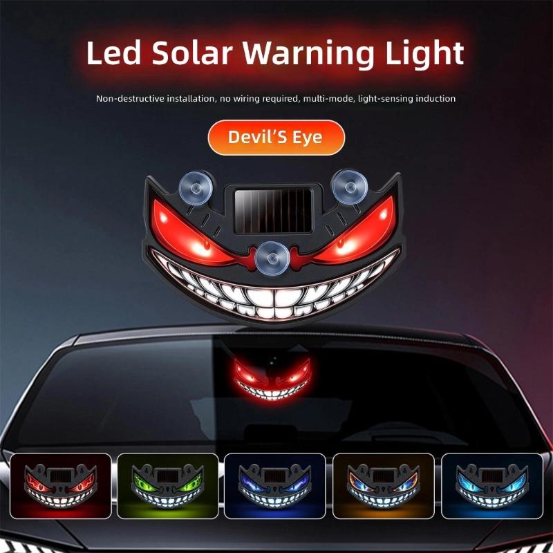 Solar Powered Rear Window Accent Light with Suction Cup Mount, LED Car Decor for Night Driving and Parked Display