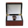 High-End Wood Grain Magnetic Flip Watch Display and Storage Box