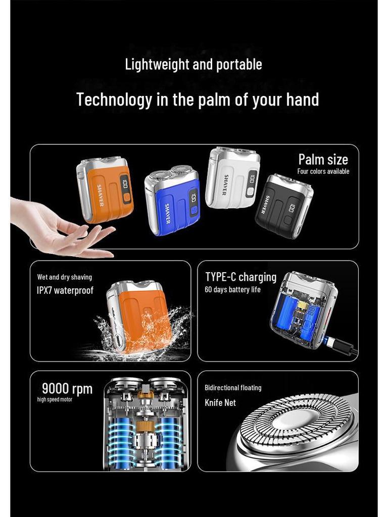 Mini-Elektrorasierer mit deutscher Klinge und hoher Geschwindigkeit – Portable Traveler Series