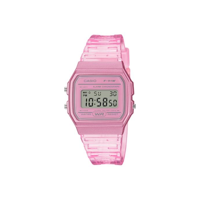 CASIO Women s DIGITAL Series 35.2mm Gray Watch F-91WS-4 F-91WS-4 Pink Watch Dial