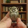Escultura de Búho Individual de Latón Vintage con Diseño de Orejas Cubiertas, Ideal para Oficina en Casa, Decoración Única para Estantería y Regalo