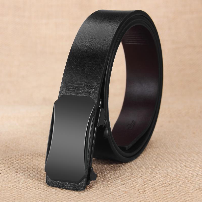 

Мужской ремень из натуральной кожи с автоматической пряжкой, коровья кожа, для молодых мужчин, деловой, универсальный, для повседневных брюк, для молодых и среднего возраста 130cm