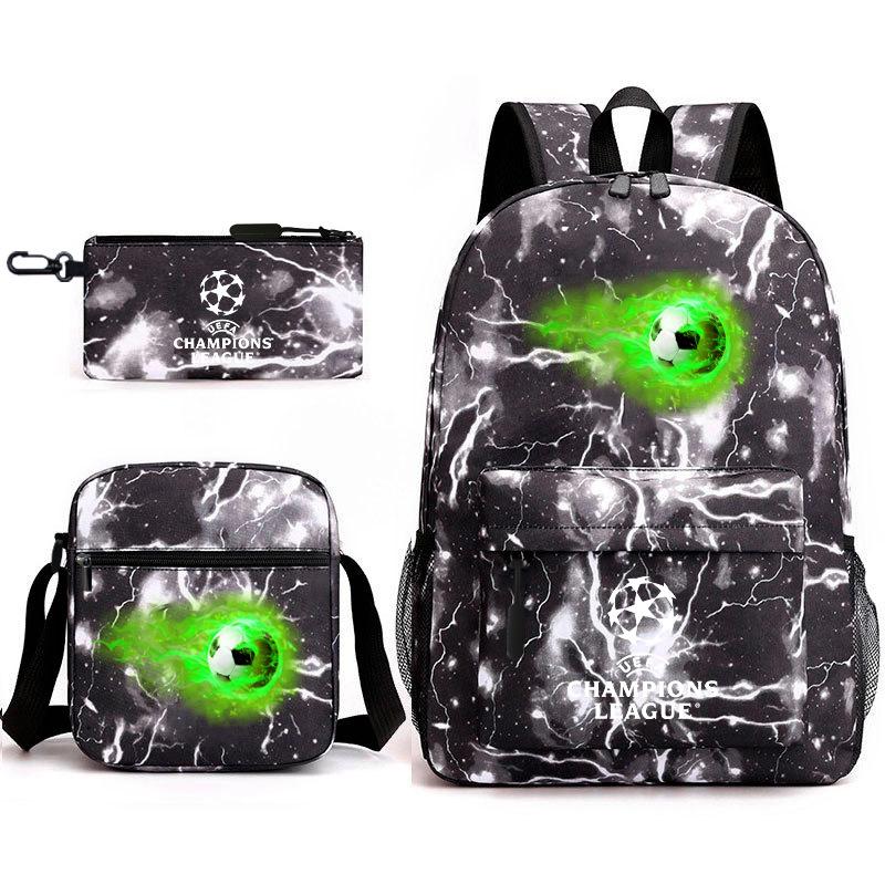 Sports Football Team Print Youth Primary and Secondary School Students C Luo Schoolbag Men and Women Leisure Travel Backpack CR7
