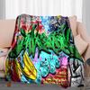 Graffiti Print Blanket Soft Comfortable All Seasons Suitable Sofa Office Nap Travel Birthday Gift Christmas Present