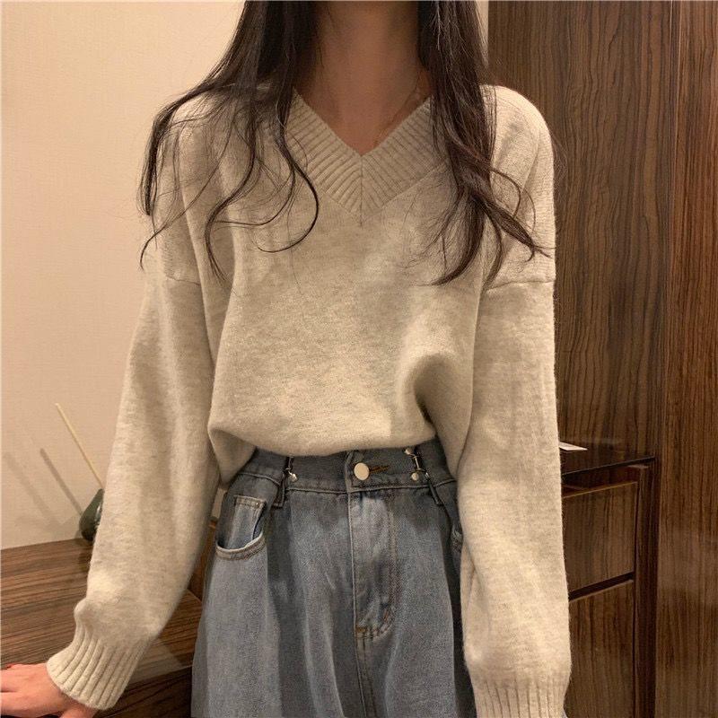 Women's Korean Style Loose Knit Pullover Sweater