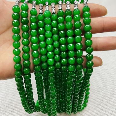 Imitation Dongling Jade Halskette, Malaiische Jade Runde Perlen, Spinatgrüne Damen Jade Halskette, Live-Auswahl Ist Explosiv