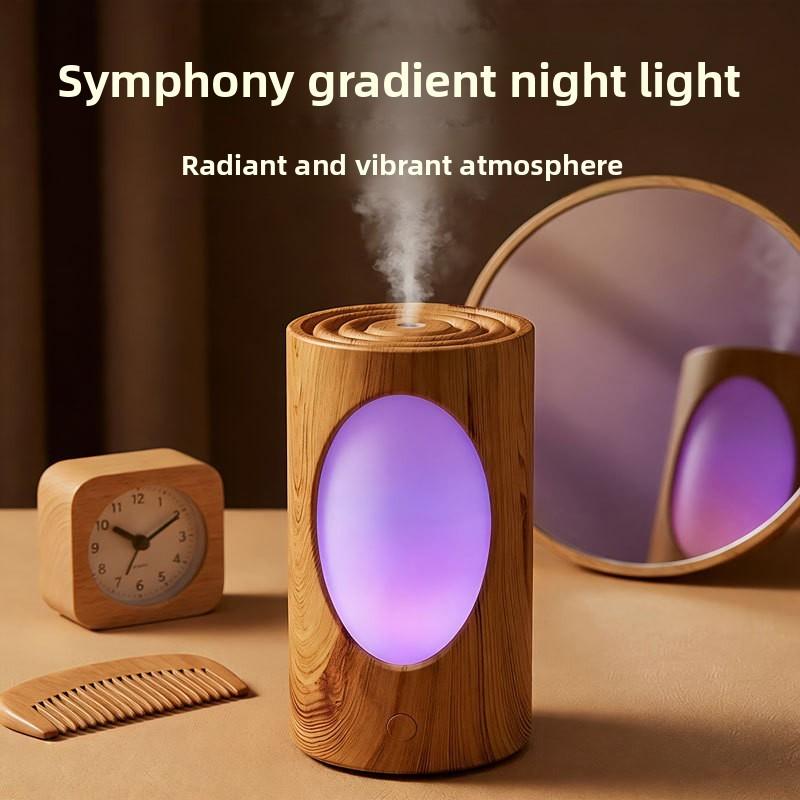 Tree Hole Humidifier Usb Night Light With Wooden Texture For Bedroom Home Use