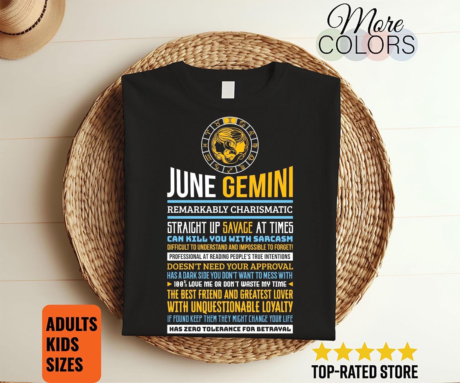 Gemini Facts Traits Horoscope Zodiac Astrological Sign Funny T-Shirt, Born On May 21 - June 21 Gifts, Gemini Birthday Christmas Present Tees 130