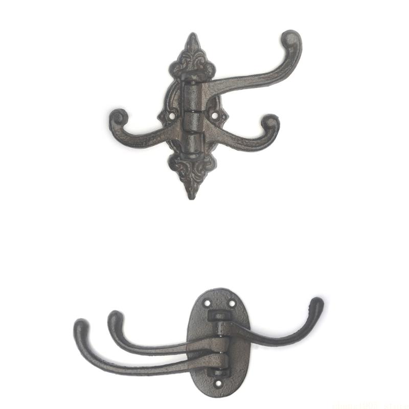 QX2E Quick Install Cast Iron Adjustable Wall Hook For Multifunction Use Home And Office Easy Assembly