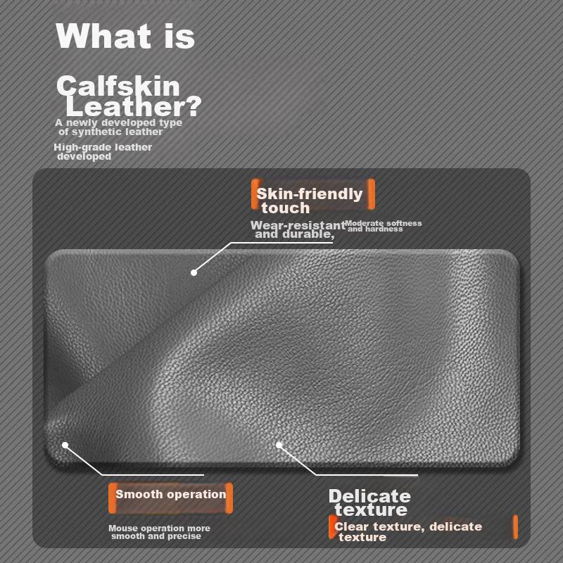 LESAILES Carbon Fiber Leather, Leather Mouse Pad, Large Size for Office Computer Keyboard, Waterproof And Non-Slip, Home Desk Pad, Black, 800*300*2mm