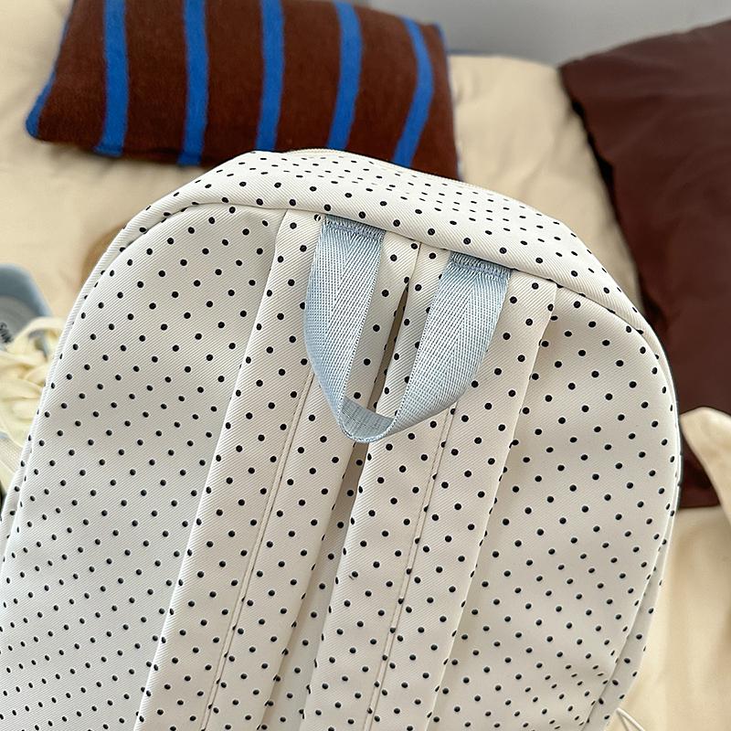 Damen Rucksack Studenten Schultasche College Stil Schleife Polo Punkt Rucksack