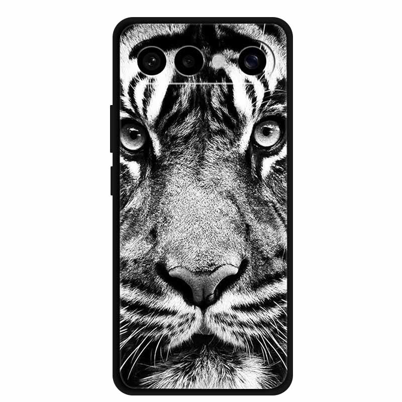 For Vivo S50 Pro Mini Case Lovely Lion Black Bumper Soft Silicone Coque for Vivo S 50 Pro Mini 6.31" Cover TPU Protector Funda